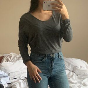 Gray knit top